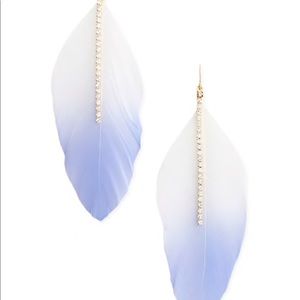 Forever 21 ombre feather drop earings